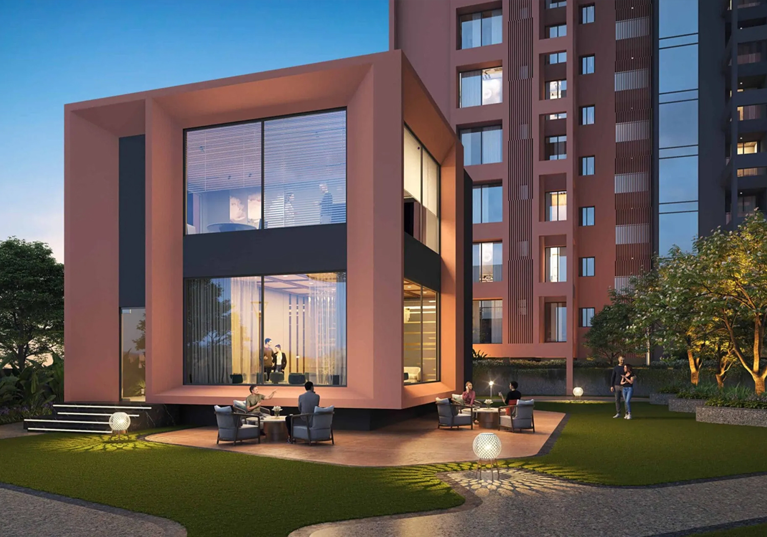 Exterior view of Kumar Parth Towers &mdash; photo gallery, images, brochure, amenities, cost sheet, price breakup, availability details, RERA number, RERA certificate, possession date, layout plan, logo, floor plan, master plan, and location map showcasing project highlights and features.